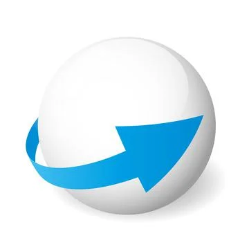 Loop circle arrow icon around sphere Stock Illustration