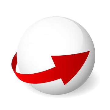 Loop circle arrow icon around sphere 库存插图
