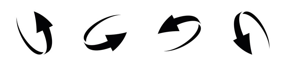 Loop circle arrow icon set 库存插图