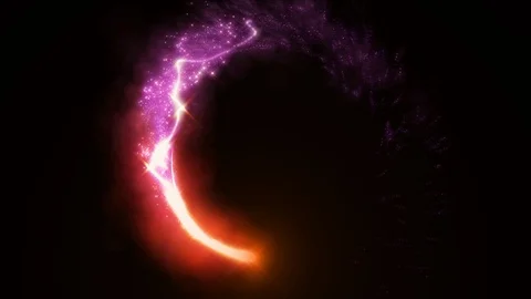 Loop Circle Flowing Particle Trails Glow Shiny Element Swirl 4k Motion Stock Footage 113093966