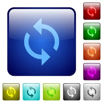 Loop color square buttons Illustrazione stock