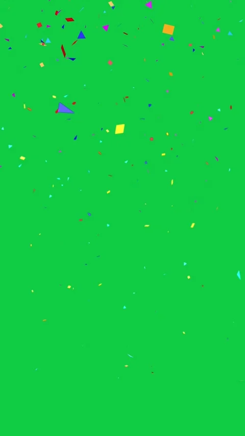 Loop of colorful confetti falling for party celebration isolated on green screen Stock Footage 257421174