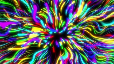 Loop colorful rainbow wavy lines creative abstract art background Stock Footage 302080236