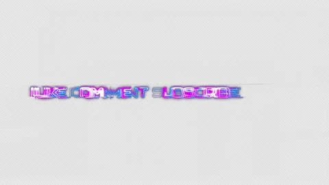 Loop Like Comment Subscribe blue pink neon text effect Stock Footage 245494837