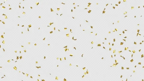 Loop Confetti Golden Particle Glitter Transparent Background. Alpha channel. Stock Footage 278837628