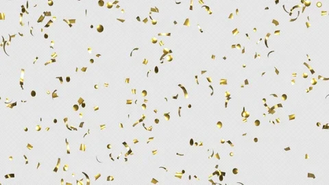 Loop Confetti Golden Particle Glitter Transparent Background. Alpha channel. Stock Footage 278838107