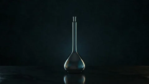 Loop conversion of chemistry glassware with dark background, 3d rendering. Stock Footage 144807438