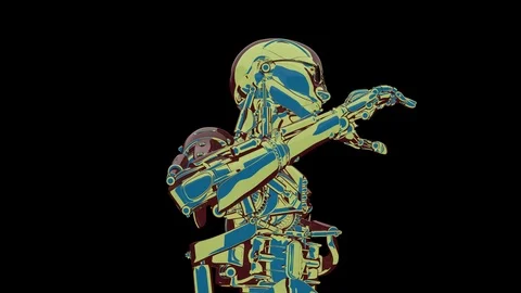 Loop cool alive cyborg 60 fps, with Matte, yyaa102 Stock Footage 115901710