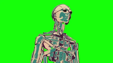 Loop cool concept cyborg 59.94 fps, Green Screen, yyaa104 Stock Footage 115945100