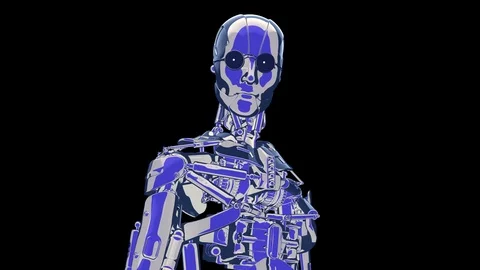 Loop cool concept robot 25 fps, with alpha, yyaa101 Stock Footage 115965214