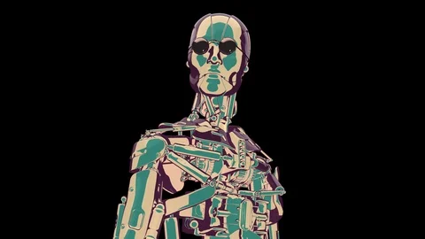 Loop cool live robot 59.94 fps, with alpha, yyaa100 Stock Footage 115898479