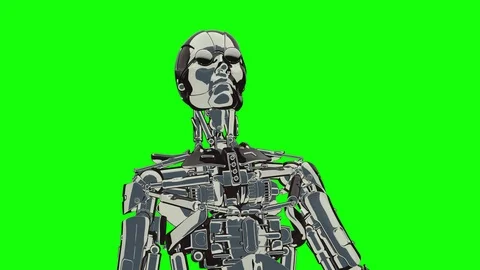 Loop cool style cyborg 30 fps, Green Screen, yyaa103 Stock Footage 115900115