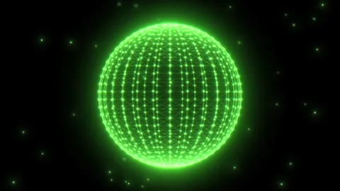 Loop cosmic green glowing sphere Stock Footage 321054961