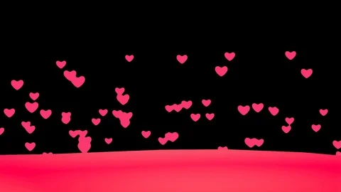 Loop Creative flying Heart Background. Connected floating hearts. Stock Footage 100953700