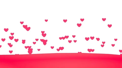 Loop Creative flying Heart Background. Connected floating hearts. Stock Footage 100953767