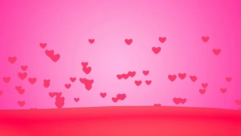 Loop Creative flying Heart Background. Connected floating hearts. Stock Footage 100954048