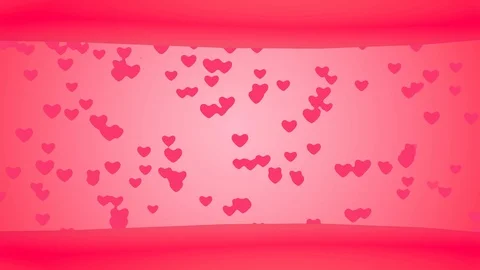 Loop Creative flying Heart Background. Connected floating hearts. Stock Footage 100954265