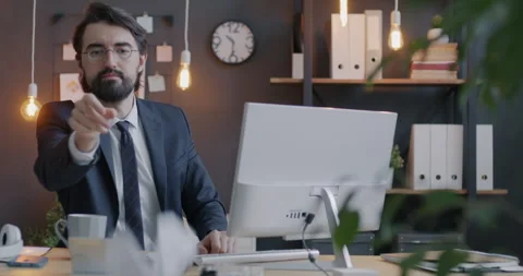 Loop of creative Middle Eastern businessman flying paper plane having fun in Stock Footage 275518678