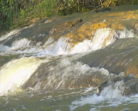Loop of Creek Waters Rushing Over Rocks - PAL Stock Footage 4976101