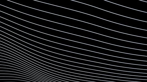 Loop curved white lines on black background Stock Footage 334808537