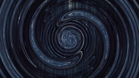 Loop dark blue psychedelic twisting circles rotating abstraction Video stock 153375606