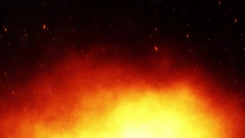 Loop dark red hot fire flames with sparks animation background Stock-Footage 343609185
