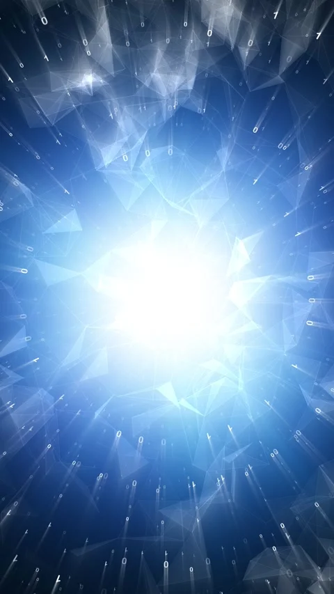 Loop digital binary numbers network vertical background Stock Footage 345328933