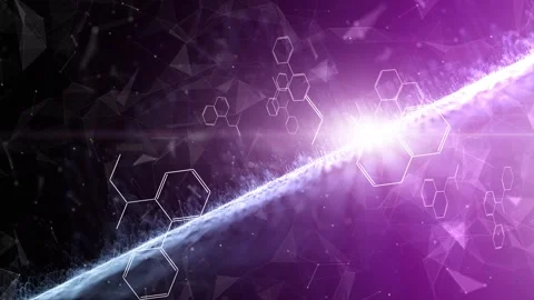 Loop digital chemical hexagon bonds animation background Stock Footage 341293093