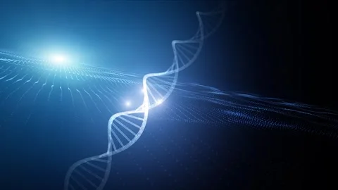 Loop digital dna chain rotation network animation Stock Footage 337369024