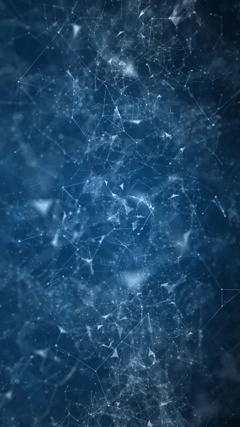 Loop digital lines dots triangles random motion vertical background Stock Footage 345524309