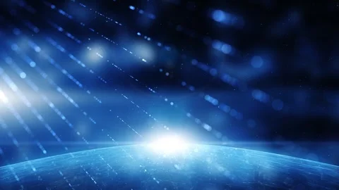 Loop digital shiny network lines with sphere space animation Stock Footage 337239135