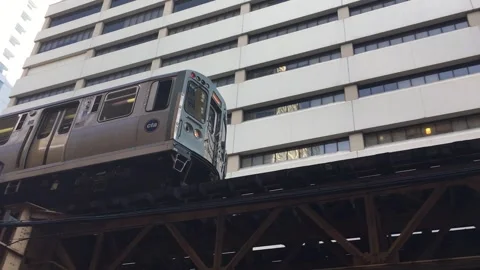 Loop District Train Video stock 252937143