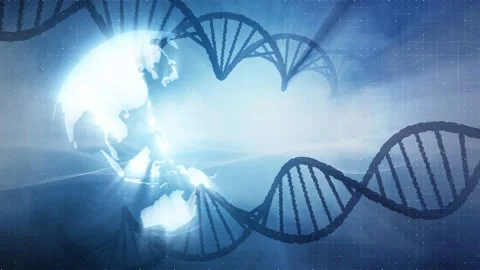 Loop dna chains and artistic earth globe animation background Stock-Footage 334807958