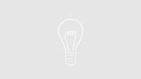 Loop Doodle Animation of a Rough, Hand-Drawn Light Bulb Turning On Video stock 343218924