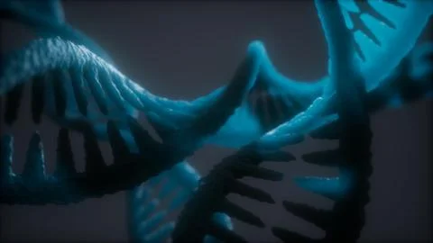 Loop double helical structure of dna strand close-up animation イラスト素材