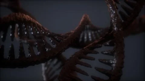 Loop double helical structure of dna strand close-up animation イラスト素材
