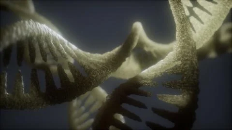 Loop double helical structure of dna strand close-up animation イラスト素材