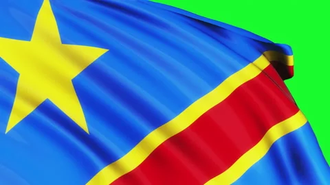 Loop of DR Congo flag waving in wind Stock Footage 197234523