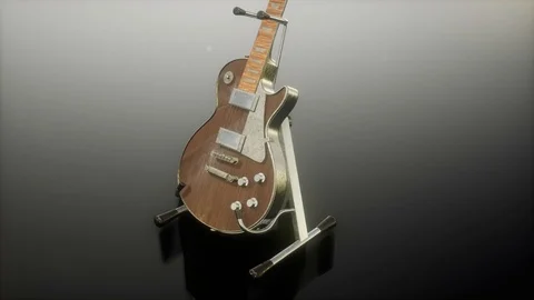 Loop electric guitar in the dark with bright lights Stock Footage 106749486