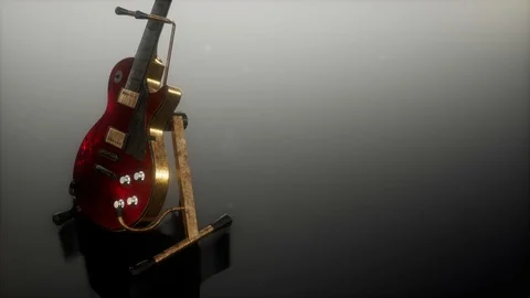 Loop electric guitar in the dark with bright lights Stock Footage 115705536