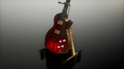 Loop electric guitar in the dark with bright lights Stock Footage 116593907