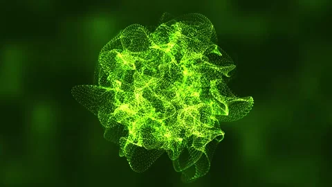 Loop is an energetic green abstract sphere made of particles. Stock Footage 277575707