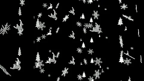 Loop Falling 3D snowflakes and 3D Christmas  Ornaments background, 스톡 동영상 99091814