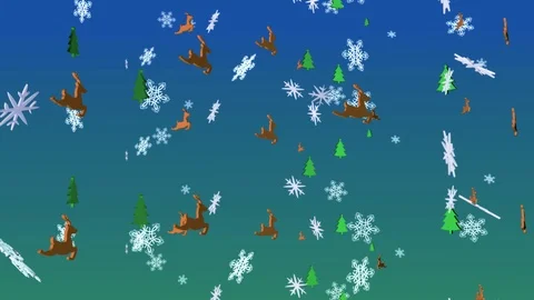 Loop Falling 3D snowflakes and 3D Christmas  Ornaments background, 스톡 동영상 99092061