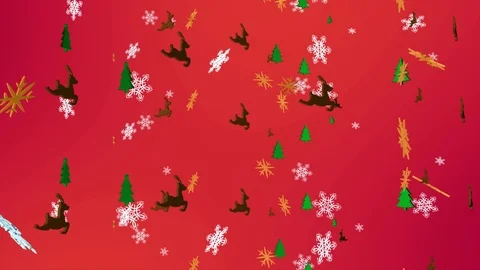 Loop Falling 3D snowflakes and 3D Christmas  Ornaments background, Stock Footage 99092667