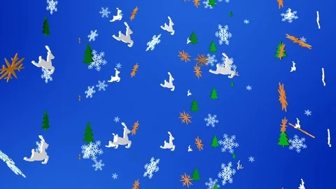 Loop Falling 3D snowflakes and 3D Christmas  Ornaments background, 스톡 동영상 99092708