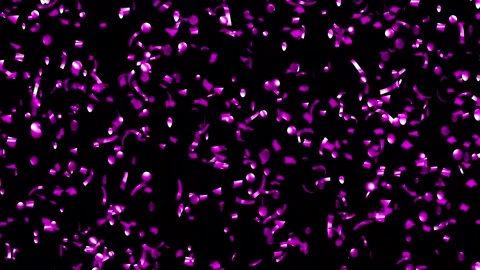 Loop Falling down Purple confetti on black background With Matte Channel Stock Footage 278917235