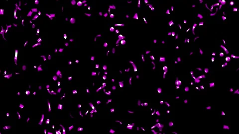 Loop Falling down Purple confetti on black background With Matte Channel Stock Footage 278917517
