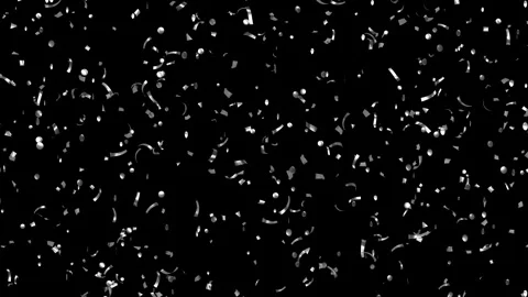 Loop Falling down silver confetti on black background With Matte Channel Stock Footage 278854161