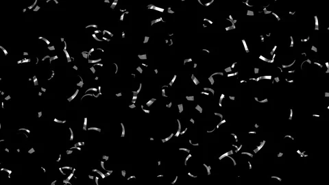 Loop Falling down silver confetti on black background With Matte Channel Stock Footage 278854482